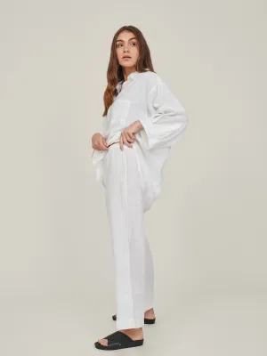 100% Linen pants in White