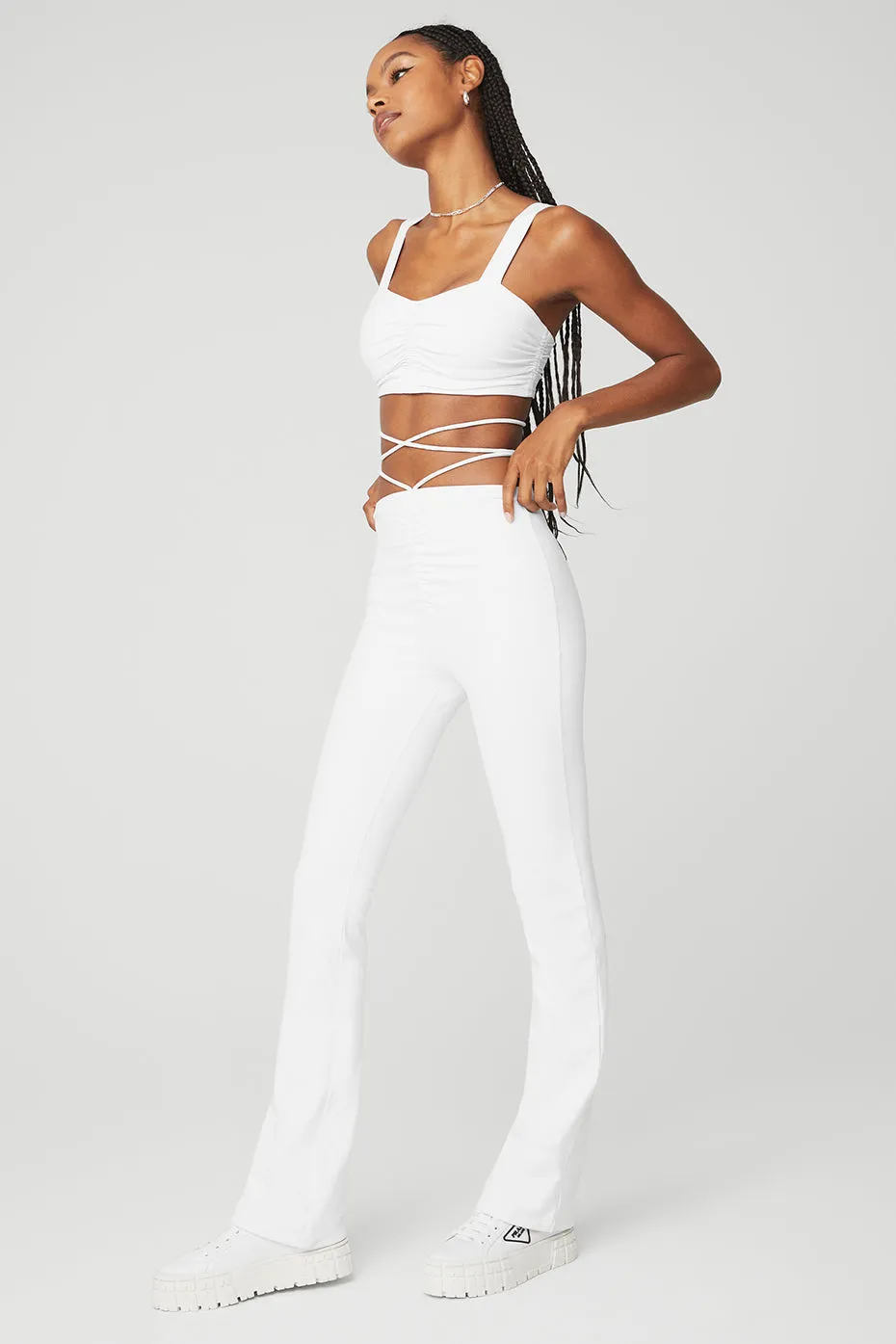 Airbrush Cinch Bra & High-Waist Cinch Flare Legging Set