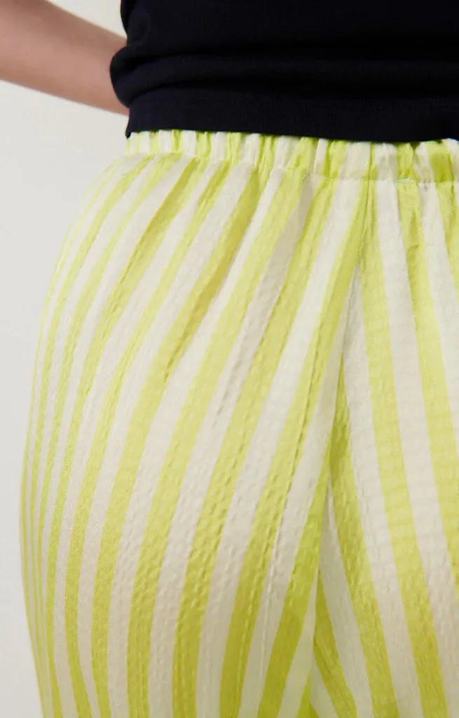 American Vintage Shaning Trousers in Fluro Yellow Stripes