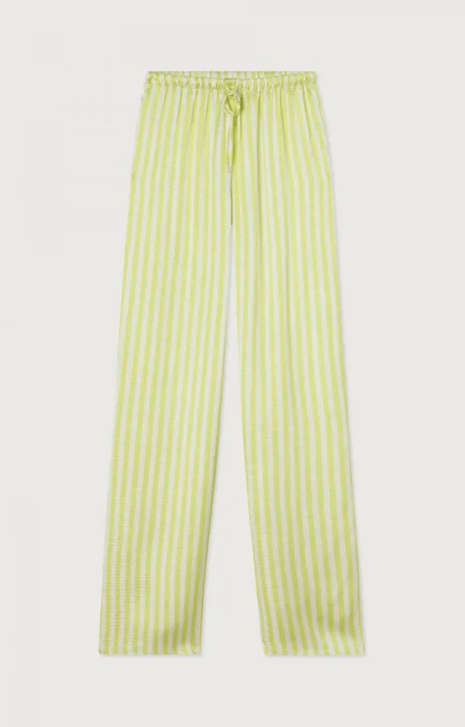 American Vintage Shaning Trousers in Fluro Yellow Stripes