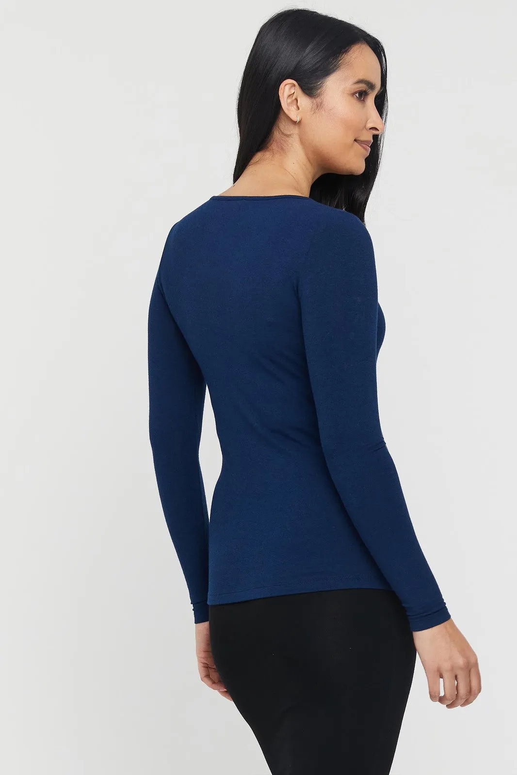 Amy Boatneck Top - Navy