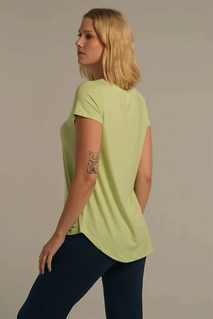 Bamboo V Neck Tee - Lettuce