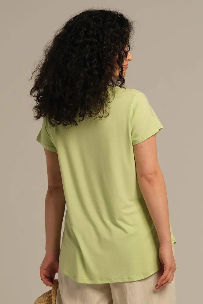 Bamboo V Neck Tee - Lettuce