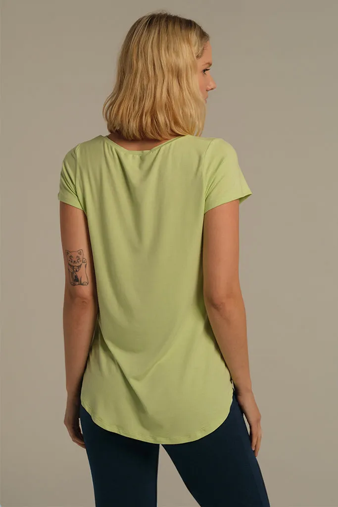 Bamboo V Neck Tee - Lettuce