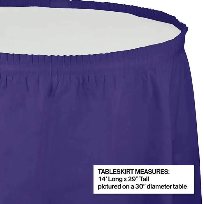 Bulk Purple Plastic Tableskirt 29 inch x 14 ft (6 per Case)