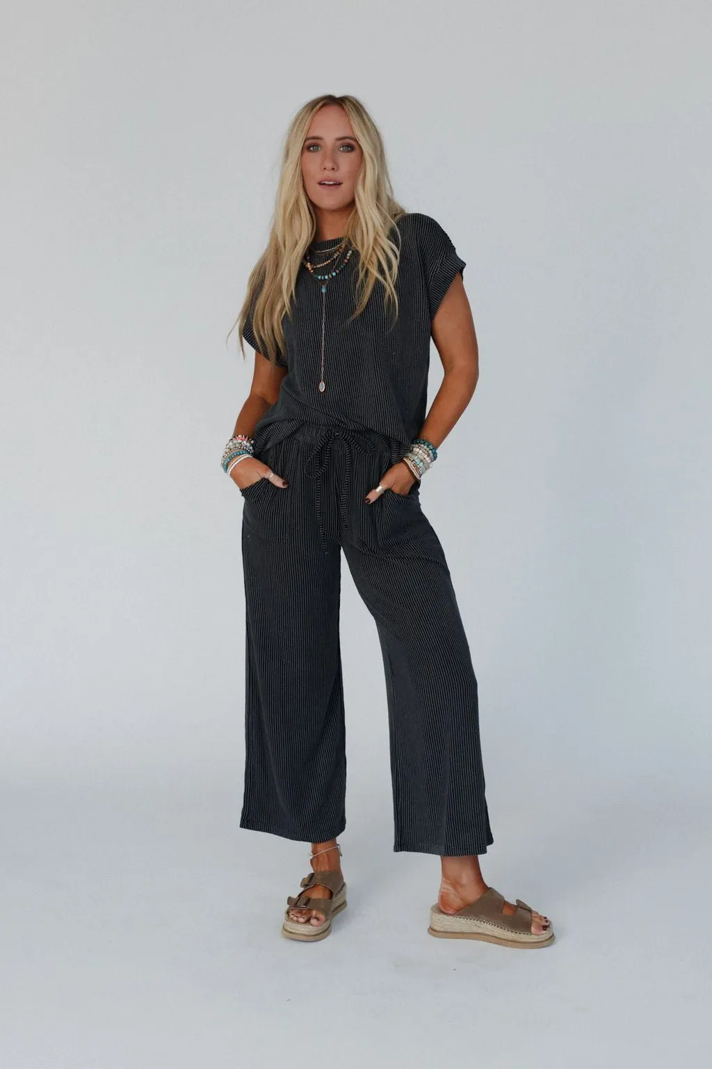 Crystal Clear Top And Pants Set - Black