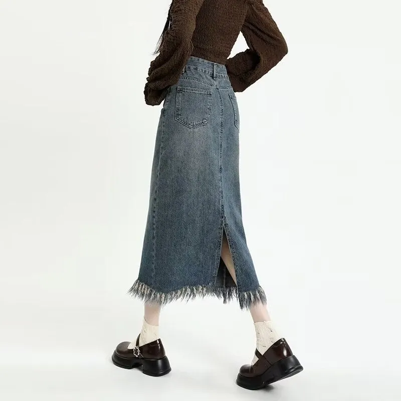 deanwangkt New Japanese Fashion INS Mid Skirt Art Simple And Lazy Temperament Trend Versatile Natural Waist Skirt For Women