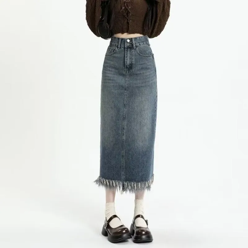 deanwangkt New Japanese Fashion INS Mid Skirt Art Simple And Lazy Temperament Trend Versatile Natural Waist Skirt For Women