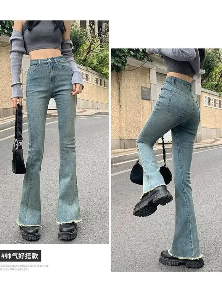 deanwangkt Women Pant Woman Jeans High Waist Denim Pants Wide Leg Denim Clothing Blue Jeans Vintage Quality  Fashion Straight Pants