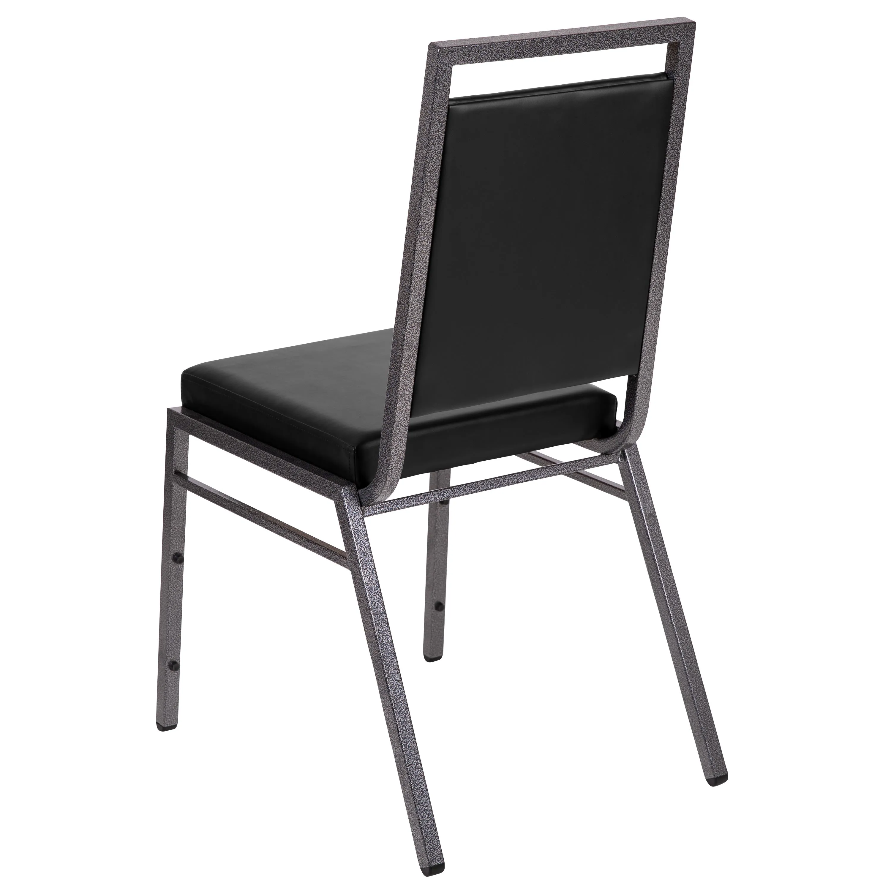 HERCULES Series Square Back Stacking Banquet Chair with Silvervein Frame