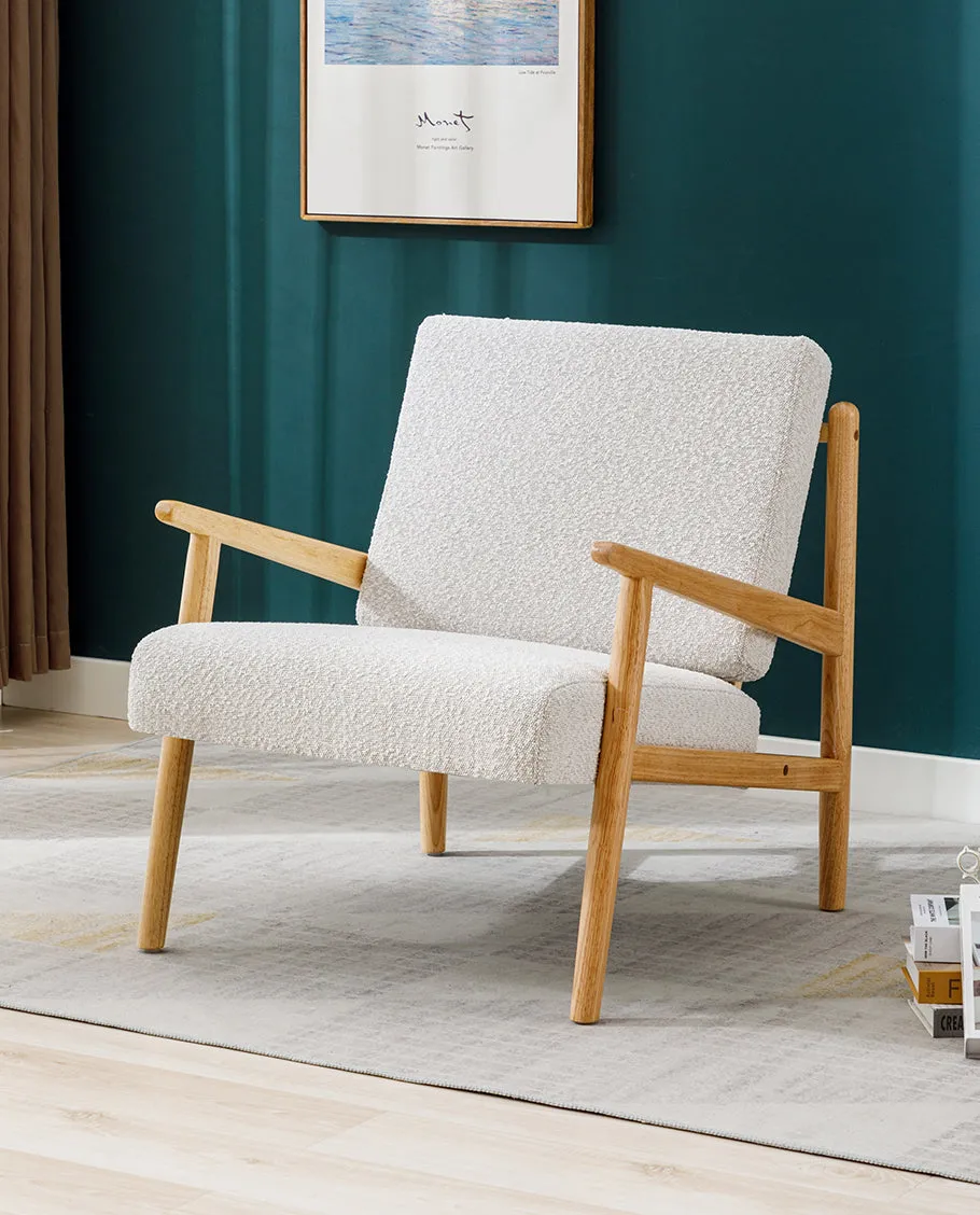 Juneau Fabric Wood Lounge Armchair