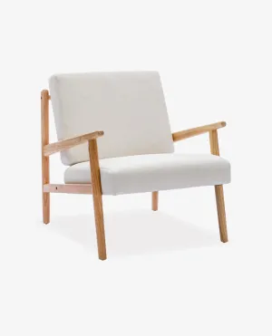 Juneau Fabric Wood Lounge Armchair