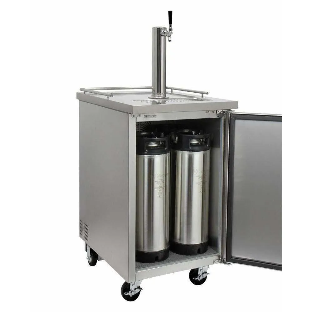 Kegco 24" Wide Kombucha Single Tap All Stainless Steel Kegerator KOMC1S-1