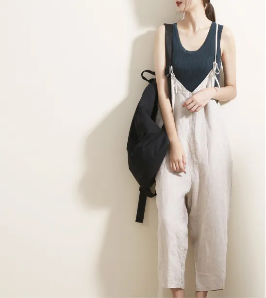 Linen Summer Autumn Women Casual Pants with Pockets GJ2004301