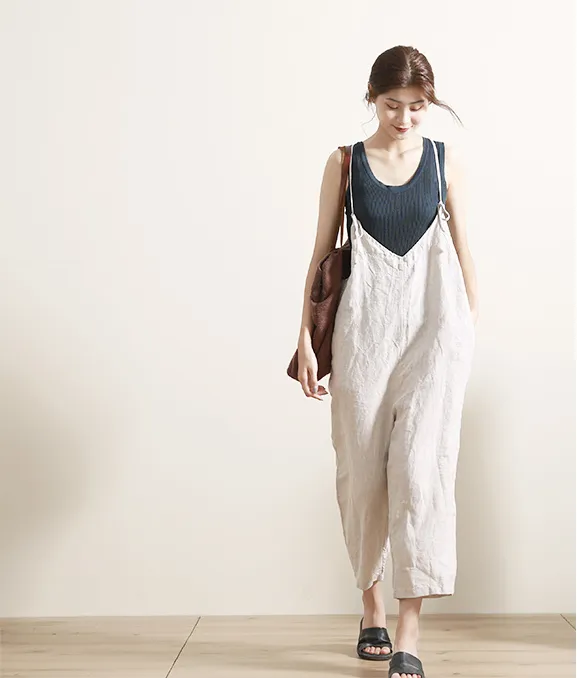 Linen Summer Autumn Women Casual Pants with Pockets GJ2004301