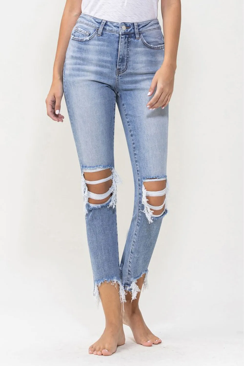 Lovervet Full Size Courtney Super High Rise Kick Flare Jeans - Ships from The US