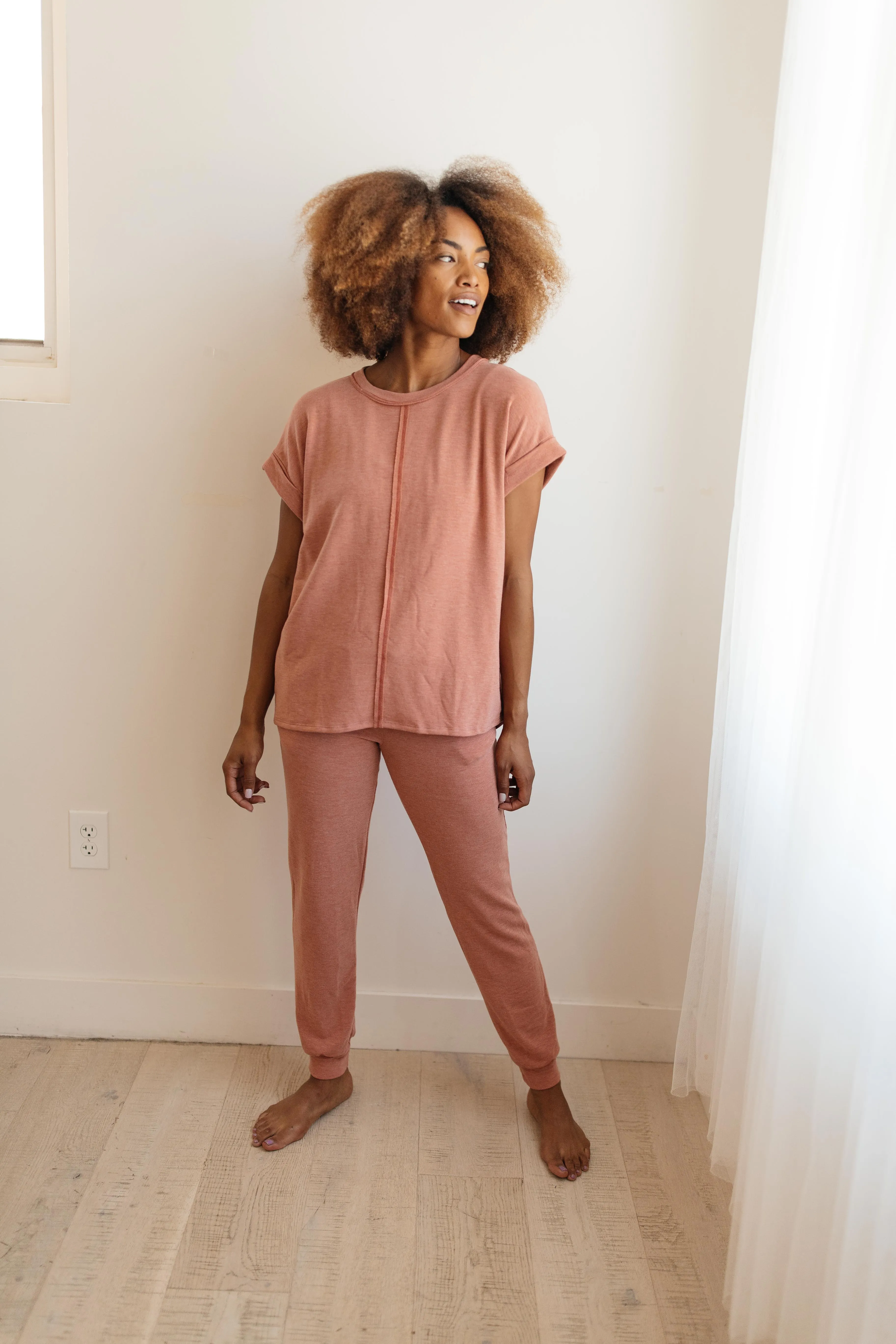 Luxurious Loungewear Joggers In Terracotta