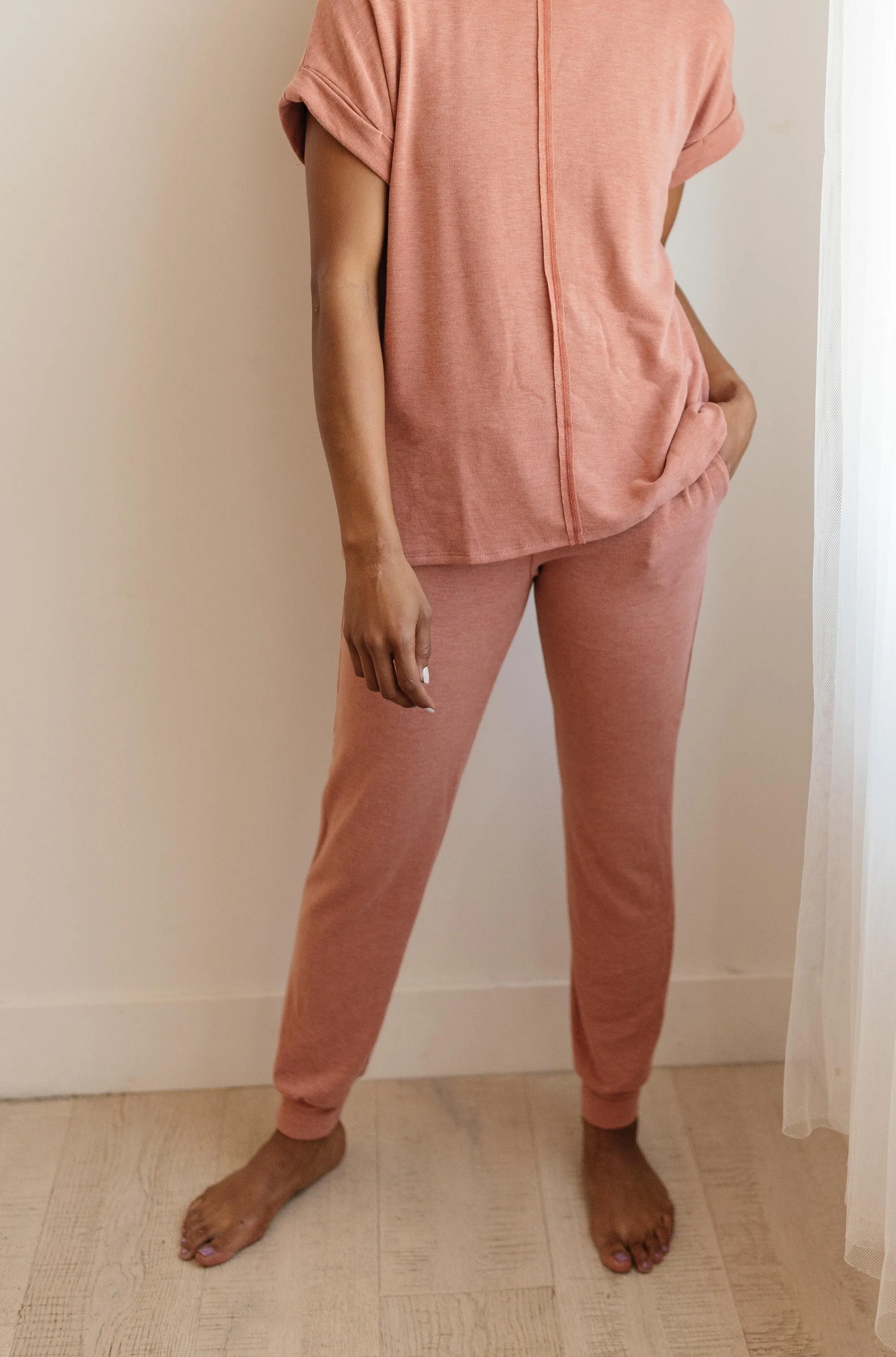 Luxurious Loungewear Joggers In Terracotta