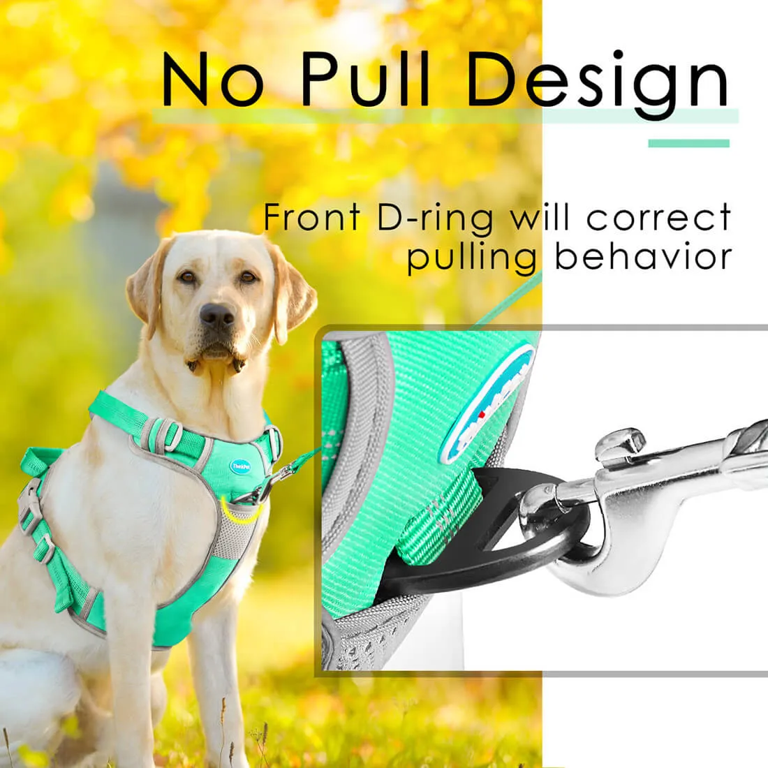 No Pull Dog Harness With Front and Back Clip - Training or Daily Use | ThinkPet