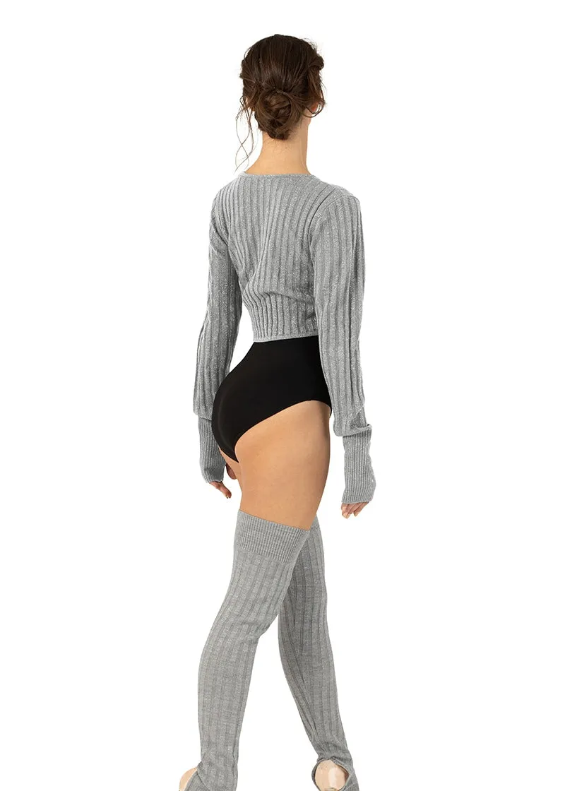 ON SALE Sahara Twist Front Sweater (Grey Marle)