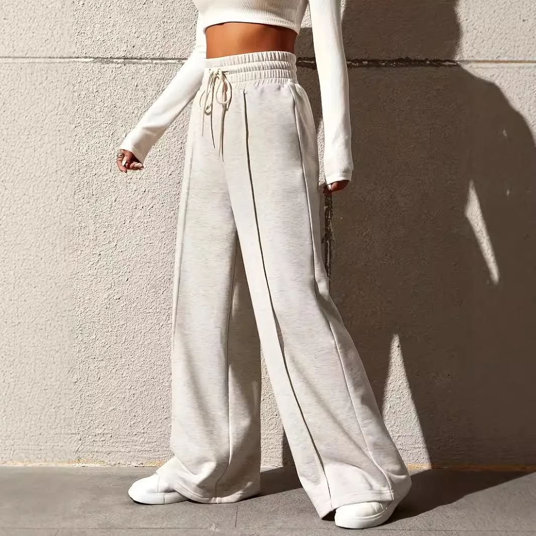 Pants Women Lazy Soft Glutinous High Waist Drooping Straight Mopping Pants Wide Leg Casual Track Sweatpants