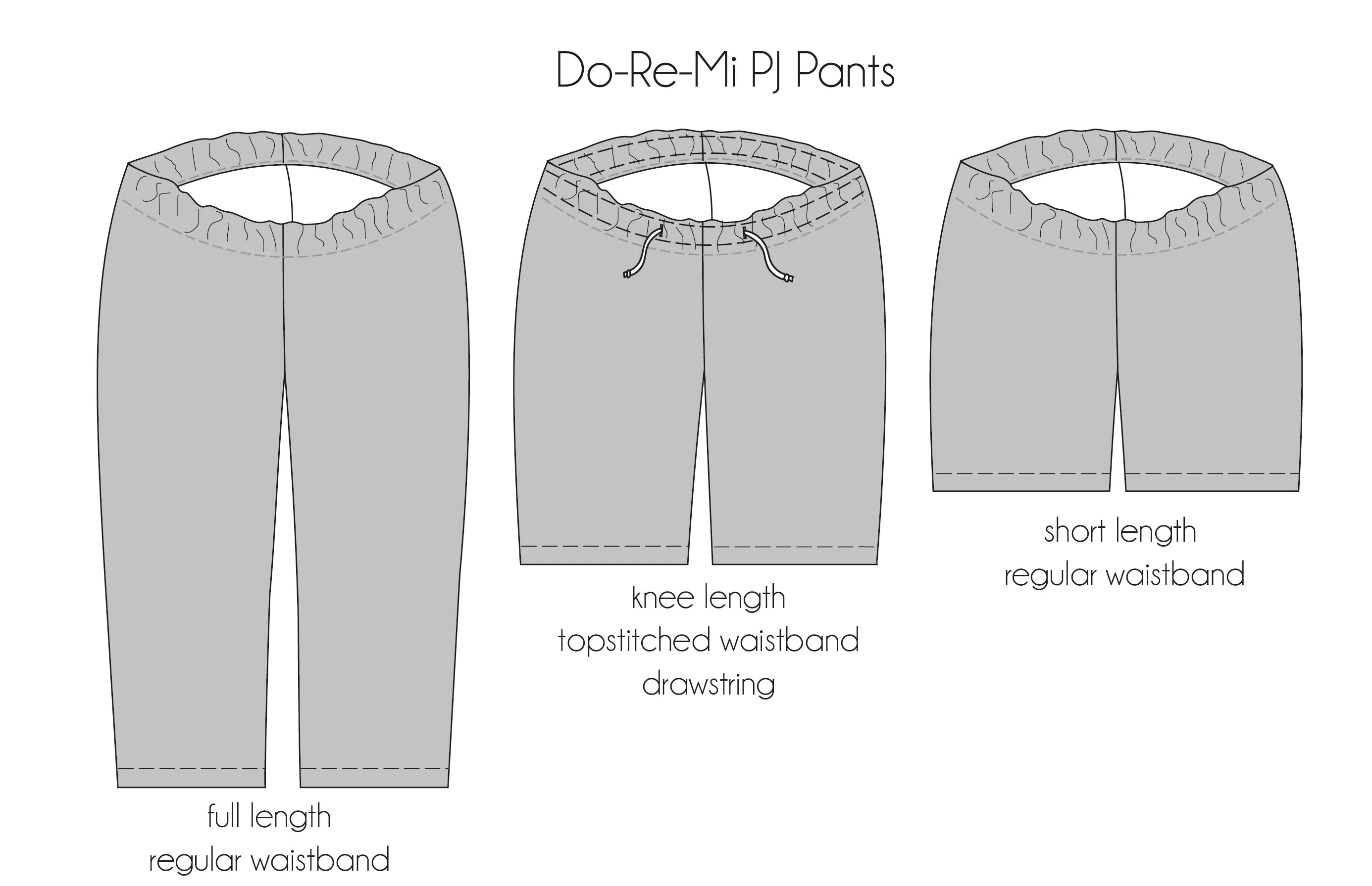 PDF Pattern - Do-Re-Mi PJ Pants - Female/Curve Fit | Waves & Wild