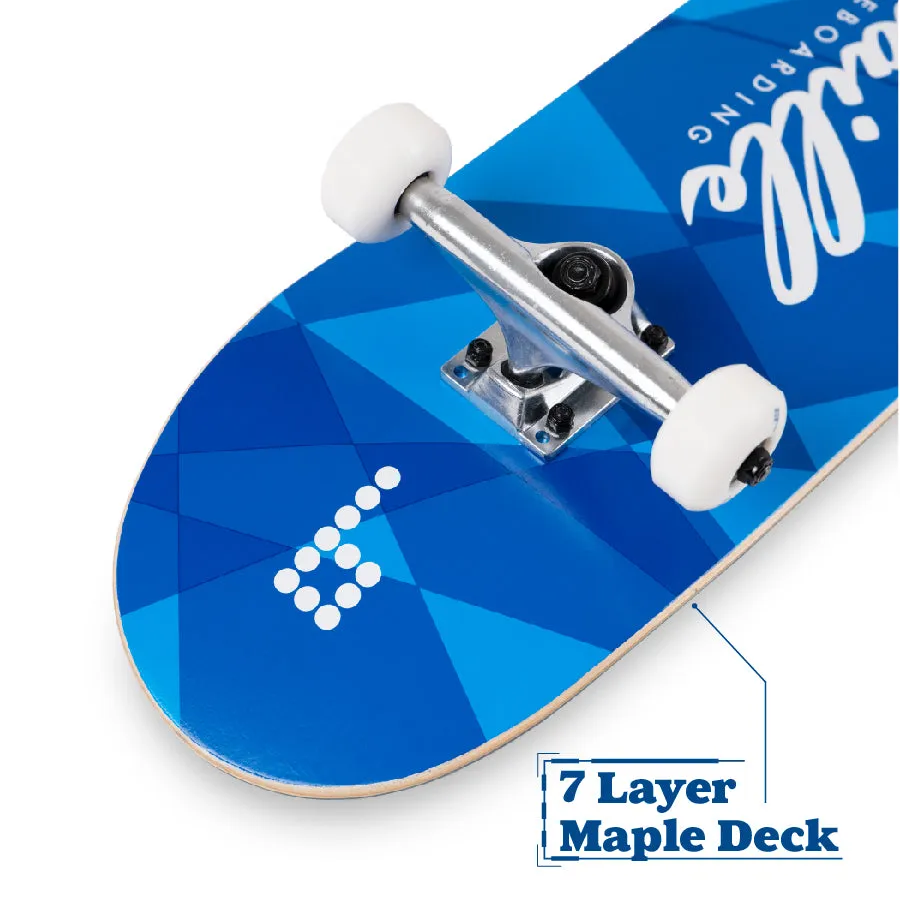 Skateboard with 7-Ply Maple Deck, and Abec-7 Bearings 31 x 7.75 Inches.