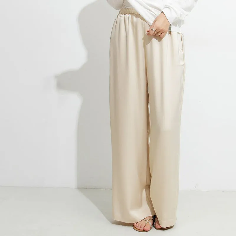 Summer Draped Casual Pants Women Small High Grade Lazy Solid Color Loose Trousers Wide Leg Pants