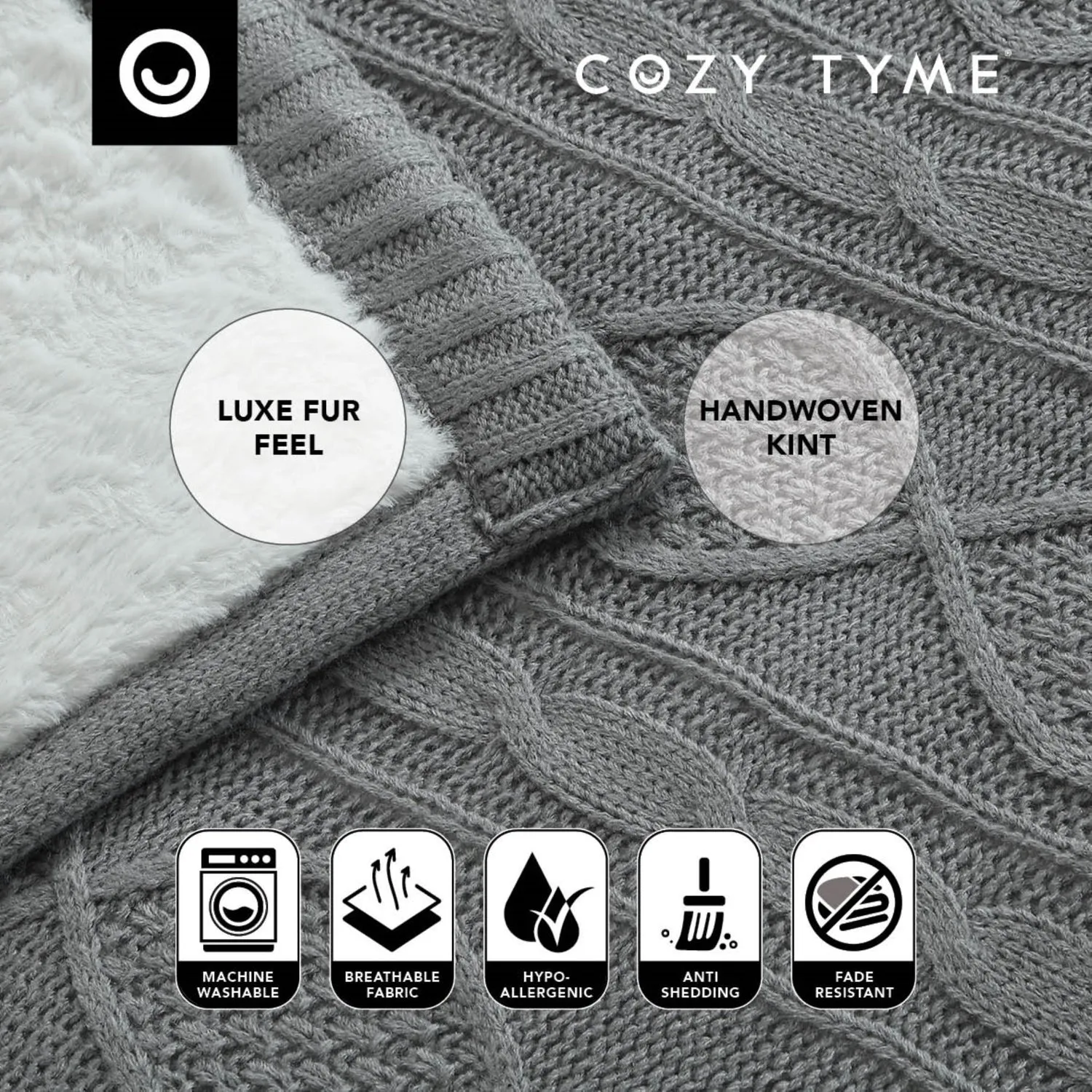 Yara Cable Knit Throw