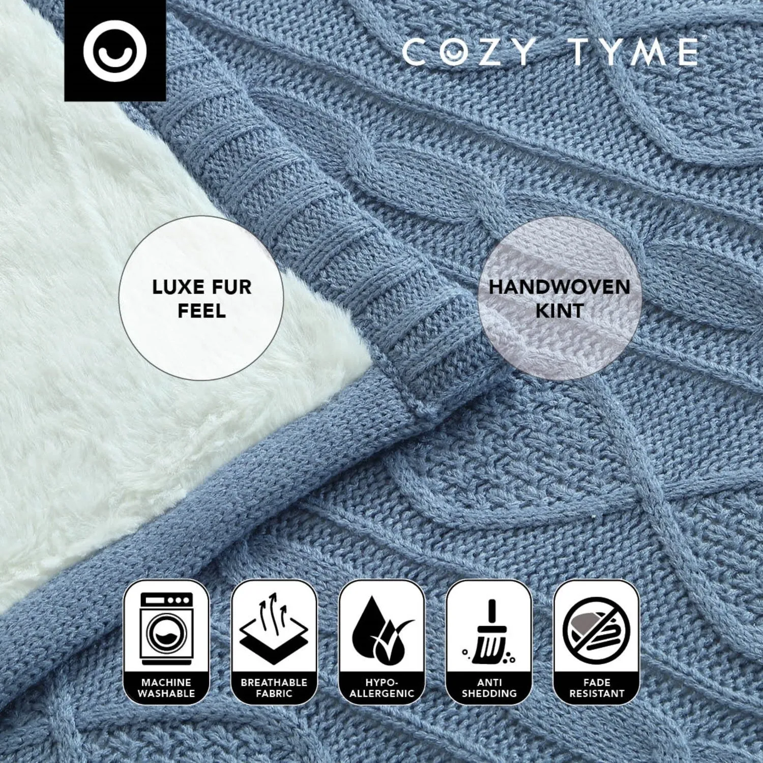 Yara Cable Knit Throw