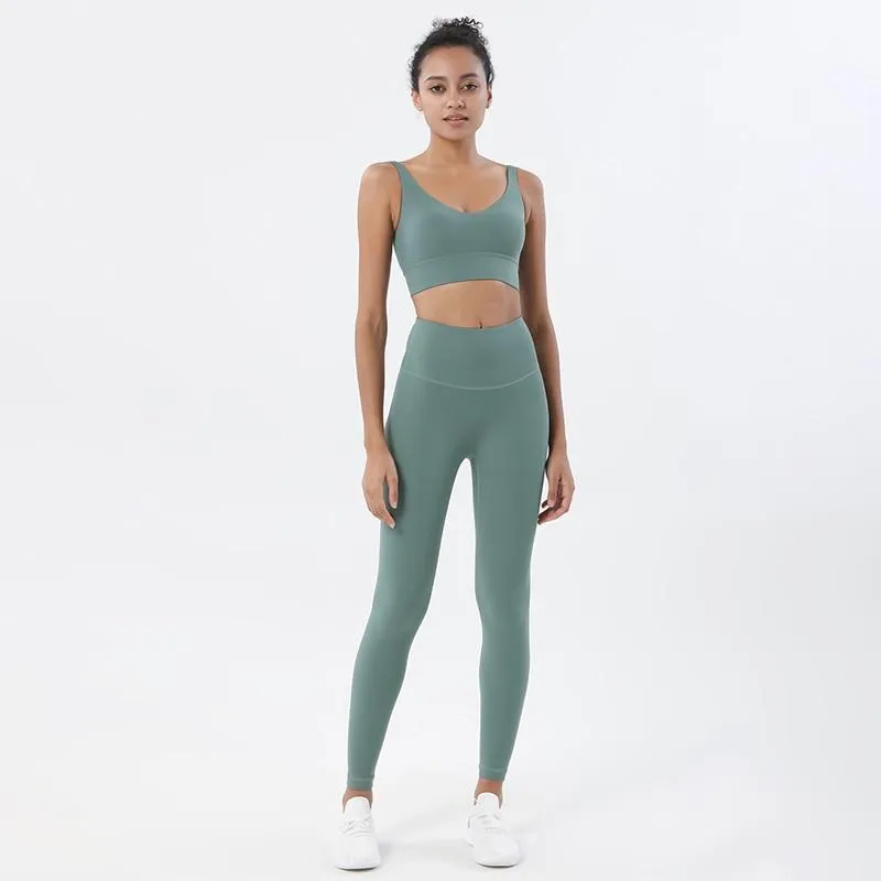 Yoga Set Sports Suit Women Lounge Wear Crop Tops And Leggings