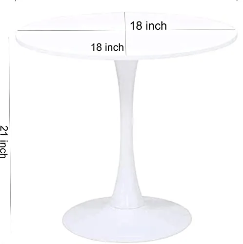 Zunno Small Round Coffee Table for Living Room, Tabletop Mid Century Modern Coffee Tables for Living Room Center Table Living Room Furniture (White)